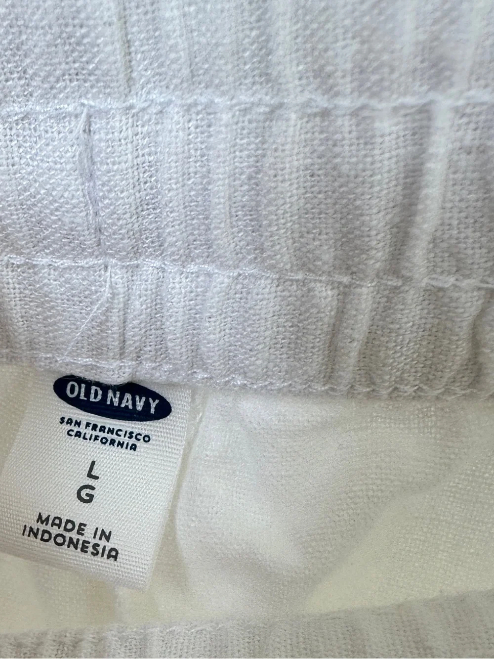 Old Navy White Drawstring Linen Blend 4” Shorts Size Large